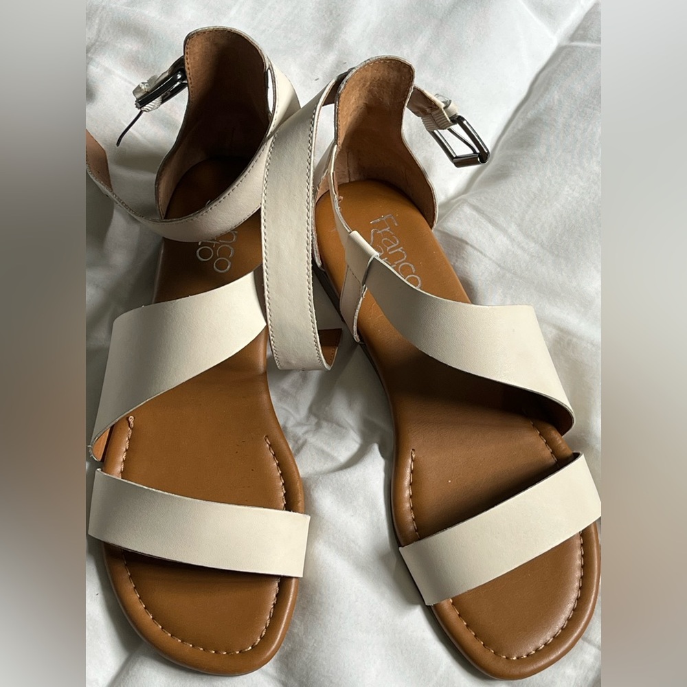 Franco Sarto cream leather gladiator sandals - Size 8